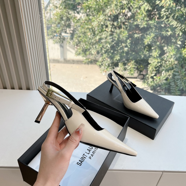 Saint Laurent Wedge Peep-Toe Sandals