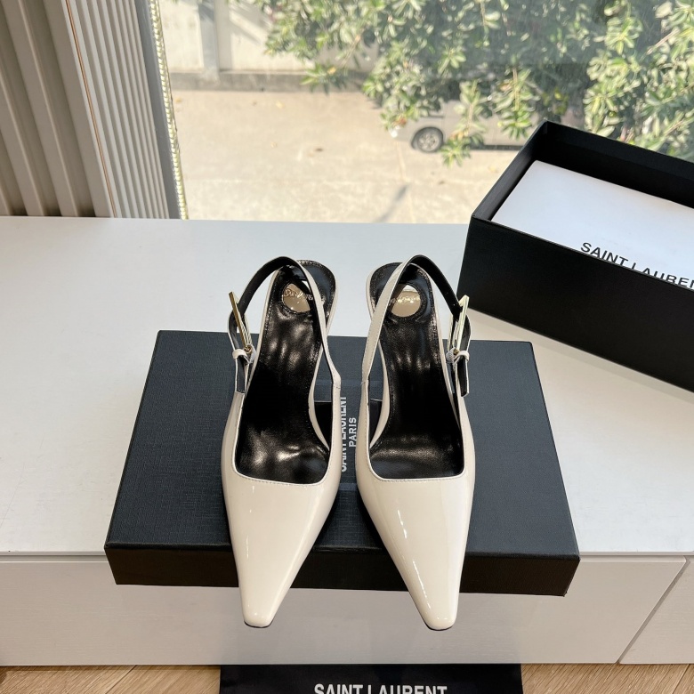 Saint Laurent Wedge Peep-Toe Sandals