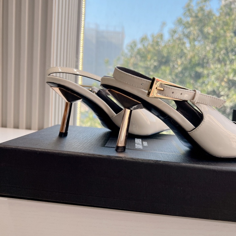Saint Laurent Wedge Peep-Toe Sandals