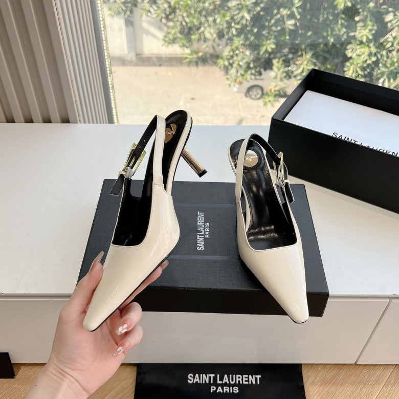 Saint Laurent Wedge Peep-Toe Sandals