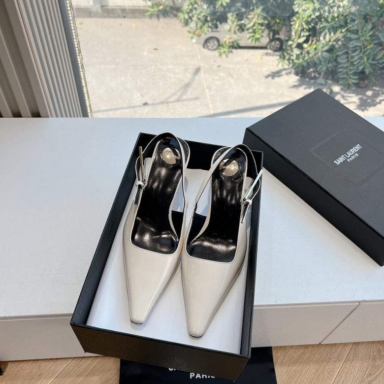Saint Laurent Wedge Peep-Toe Sandals