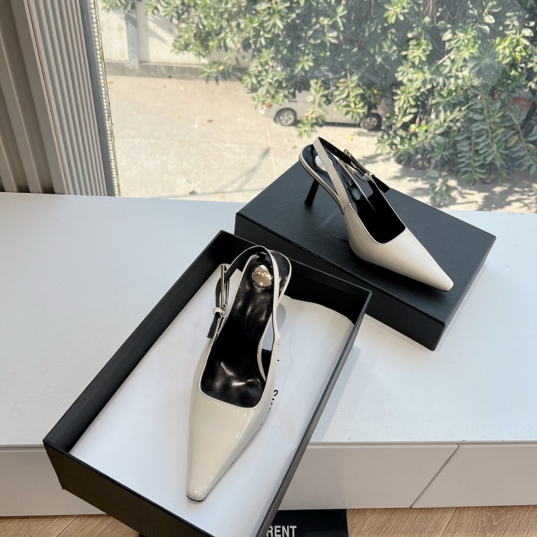 Saint Laurent Wedge Peep-Toe Sandals